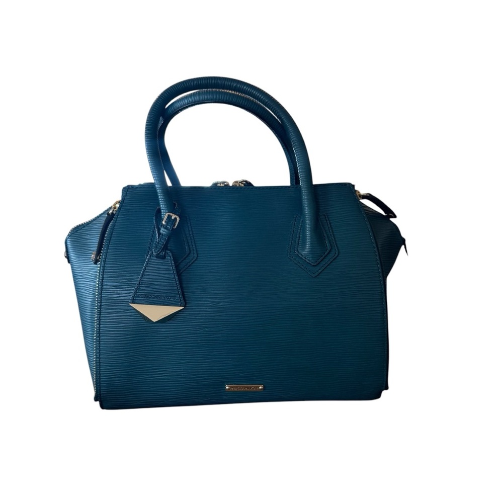 Rebecca Minkoff / Mini Perry Wave Embossed Leather Satchel Forest Green